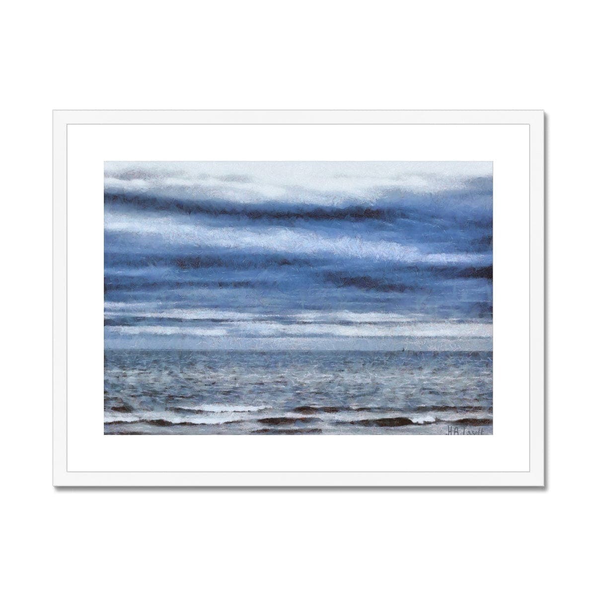 Misty Grey and Blue Framed & Mounted Print