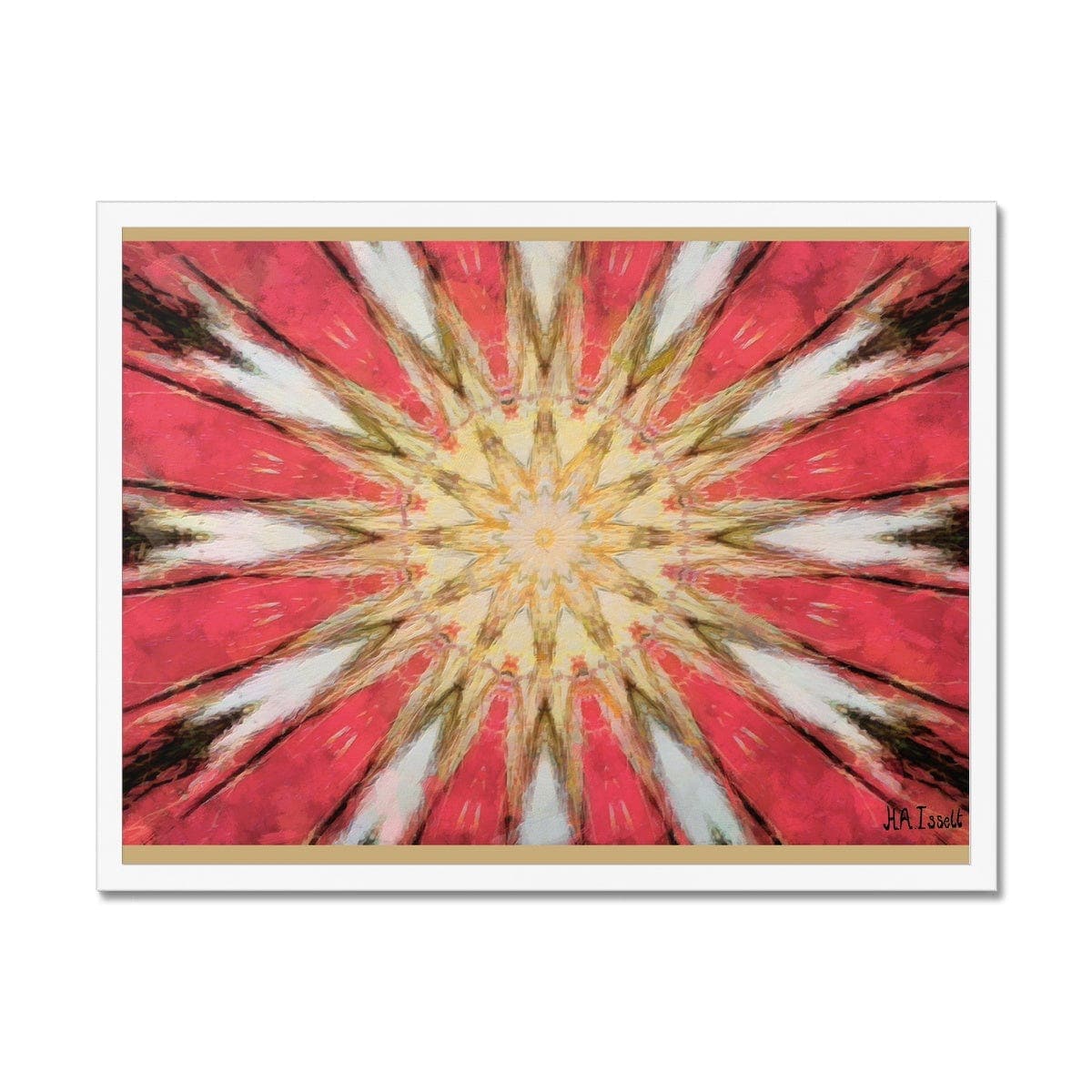 Red White and Gold Pattern Framed Print