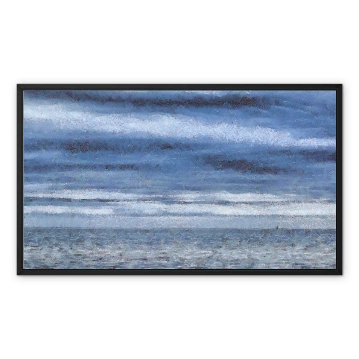 Misty Grey and Blue Framed Canvas