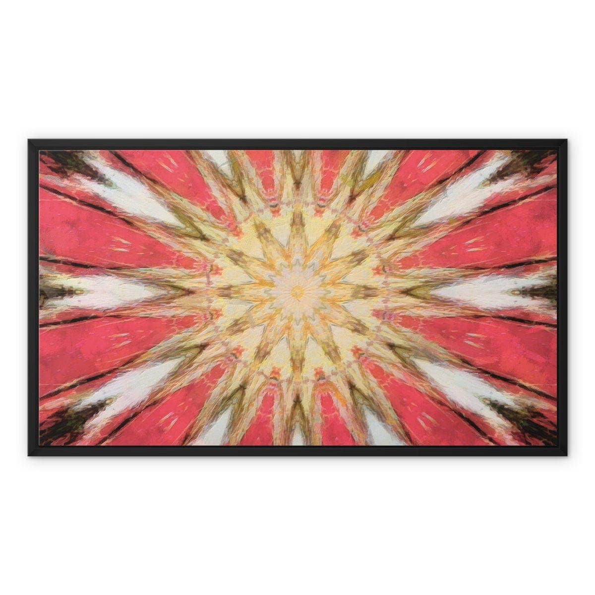 Red White and Gold Pattern Framed Canvas
