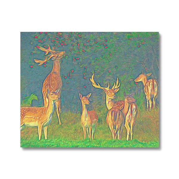 Deer pack in the forest, Canvas, by Ingrid Hütten