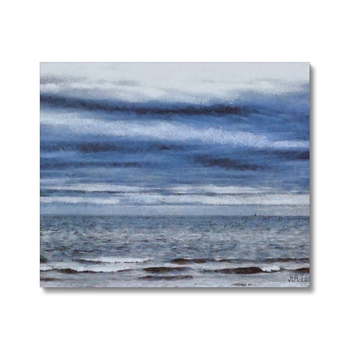 Misty Grey and Blue Canvas