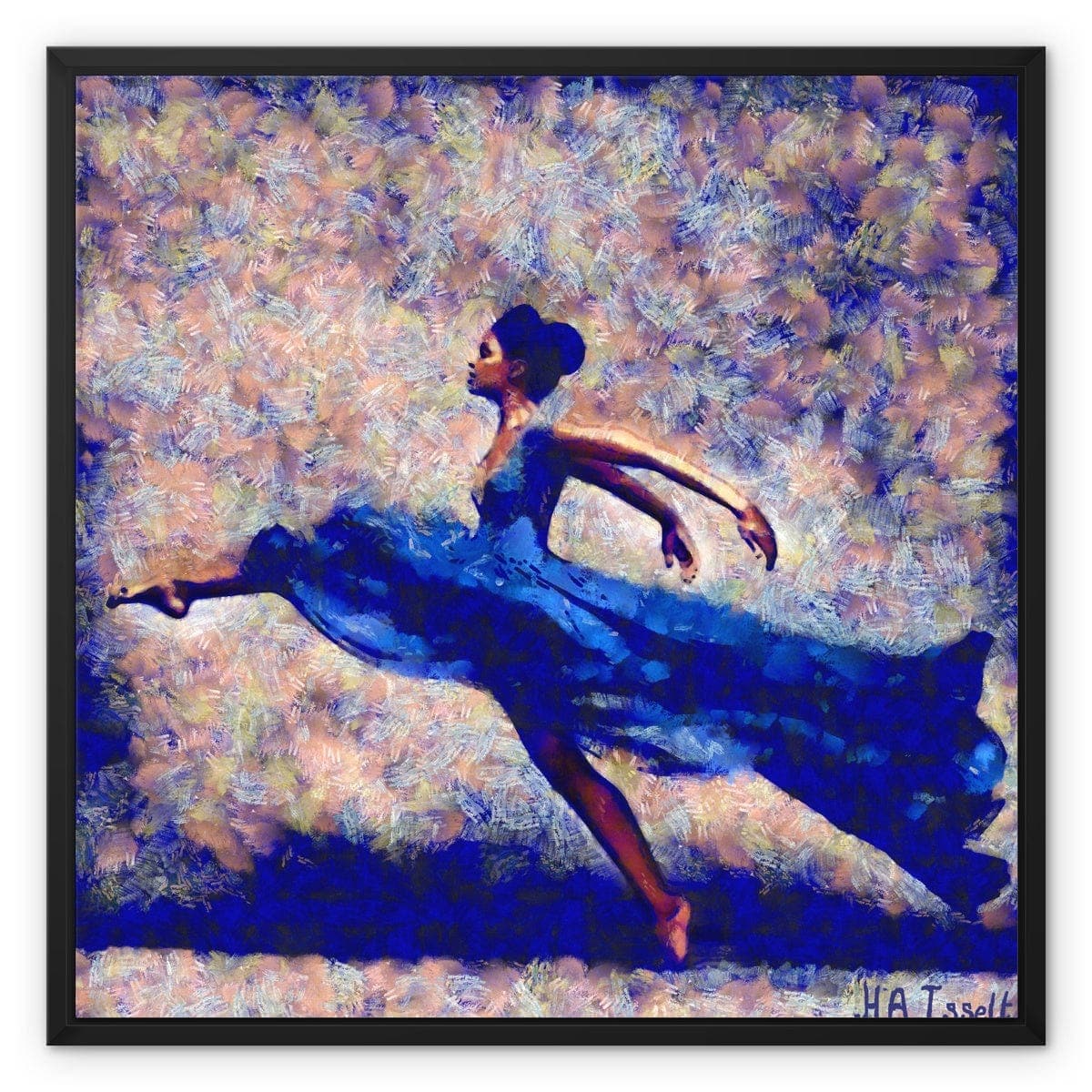 Dansa Moderna - Ballerina in Blue Framed Canvas