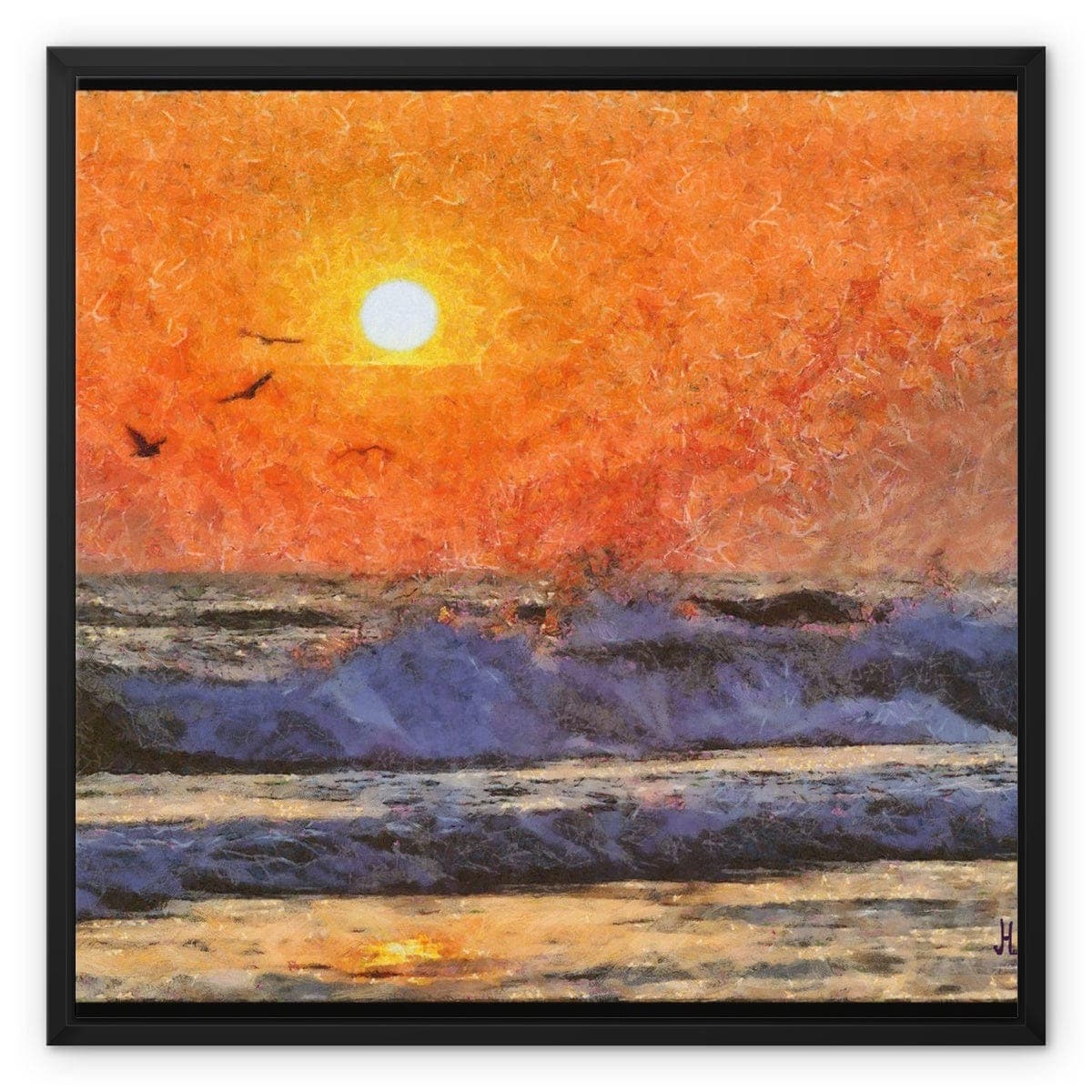 Orange Beach Framed Canvas