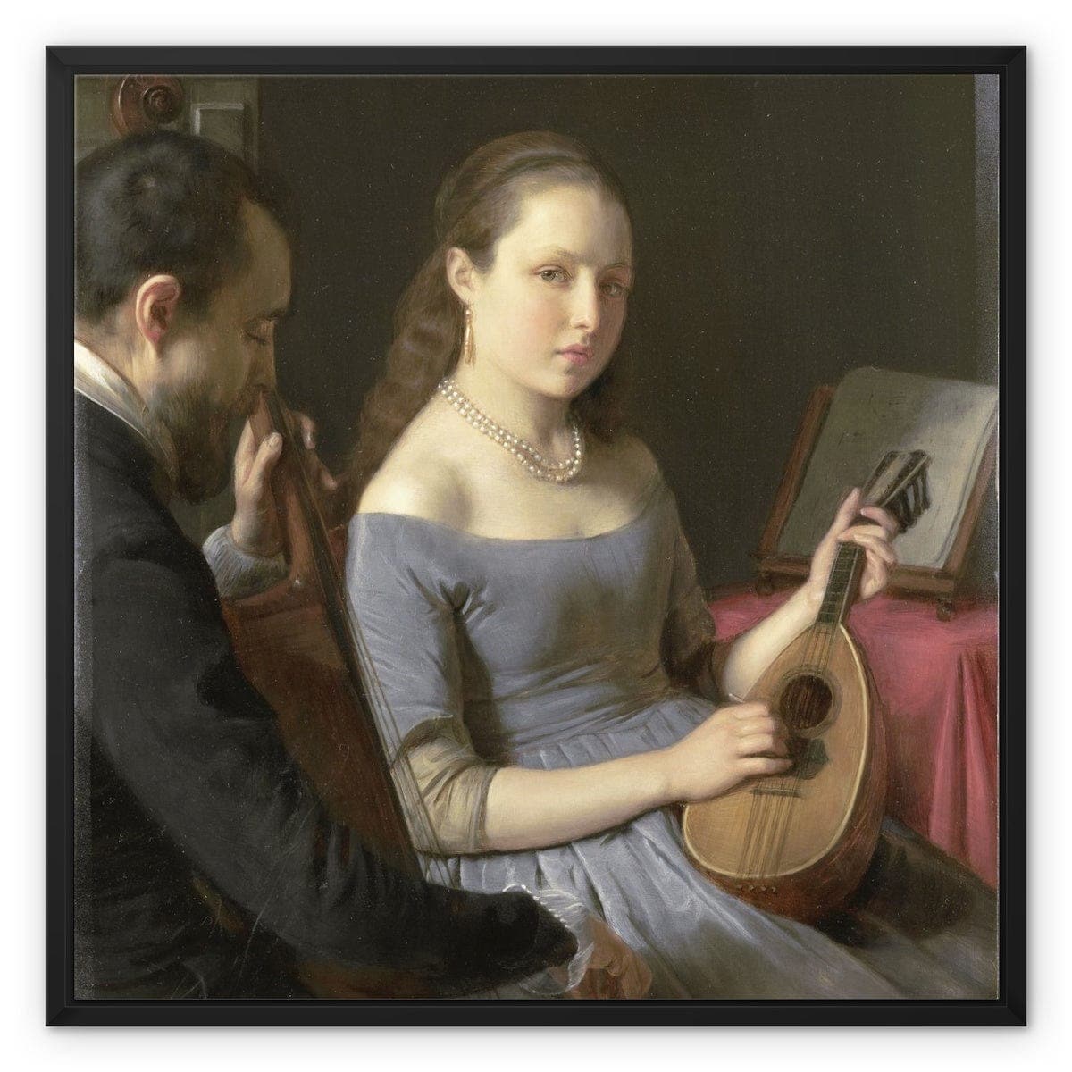 The Duet, Charles van Beveren, 1830 - 1850 Framed Canvas