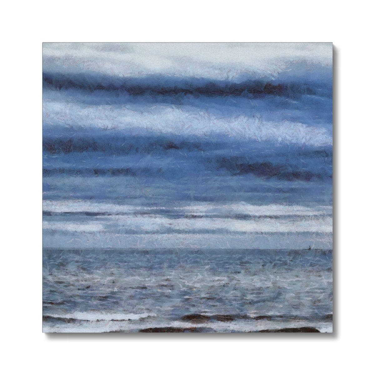 Misty Grey and Blue Canvas