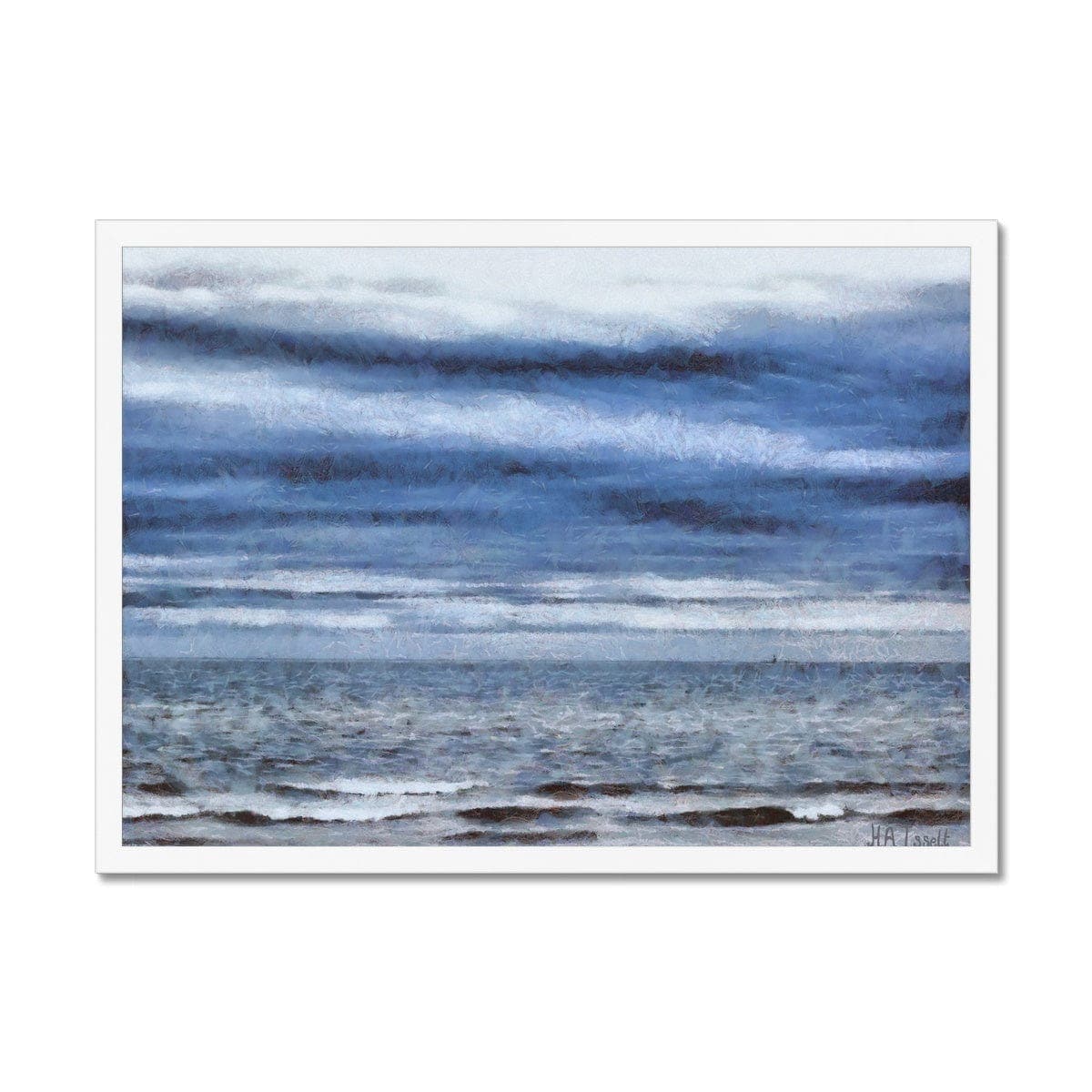 Misty Grey and Blue Framed Print