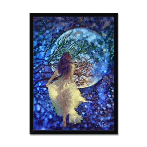 Lady and the Moon Framed Print