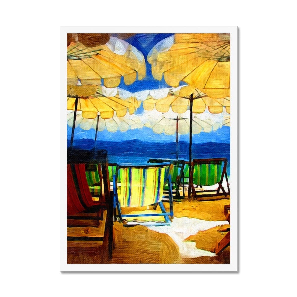 Sunny Day on the Beach Framed Print