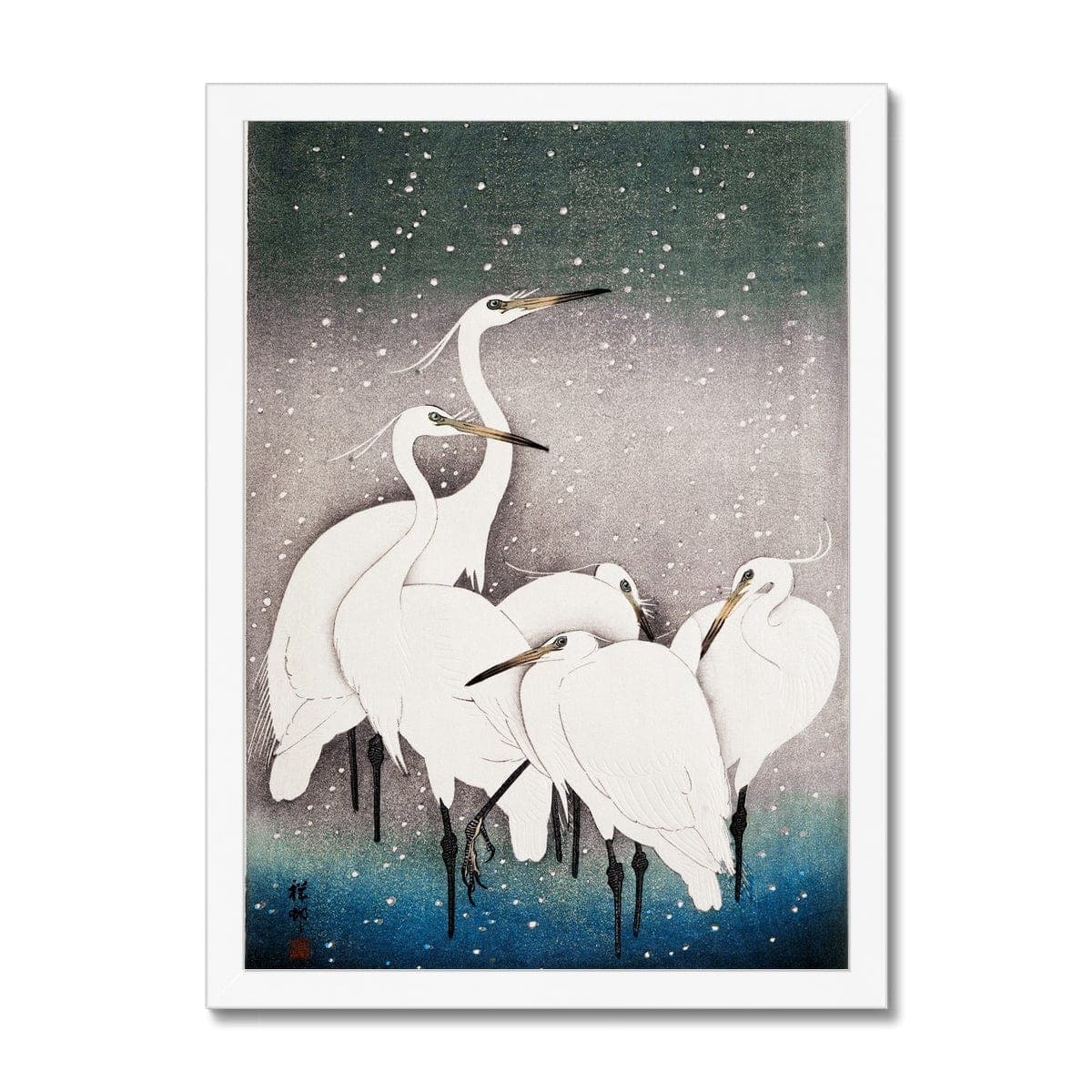 Group of Egrets (1925 - 1936) by Ohara Koson (1877-1945) Framed Print