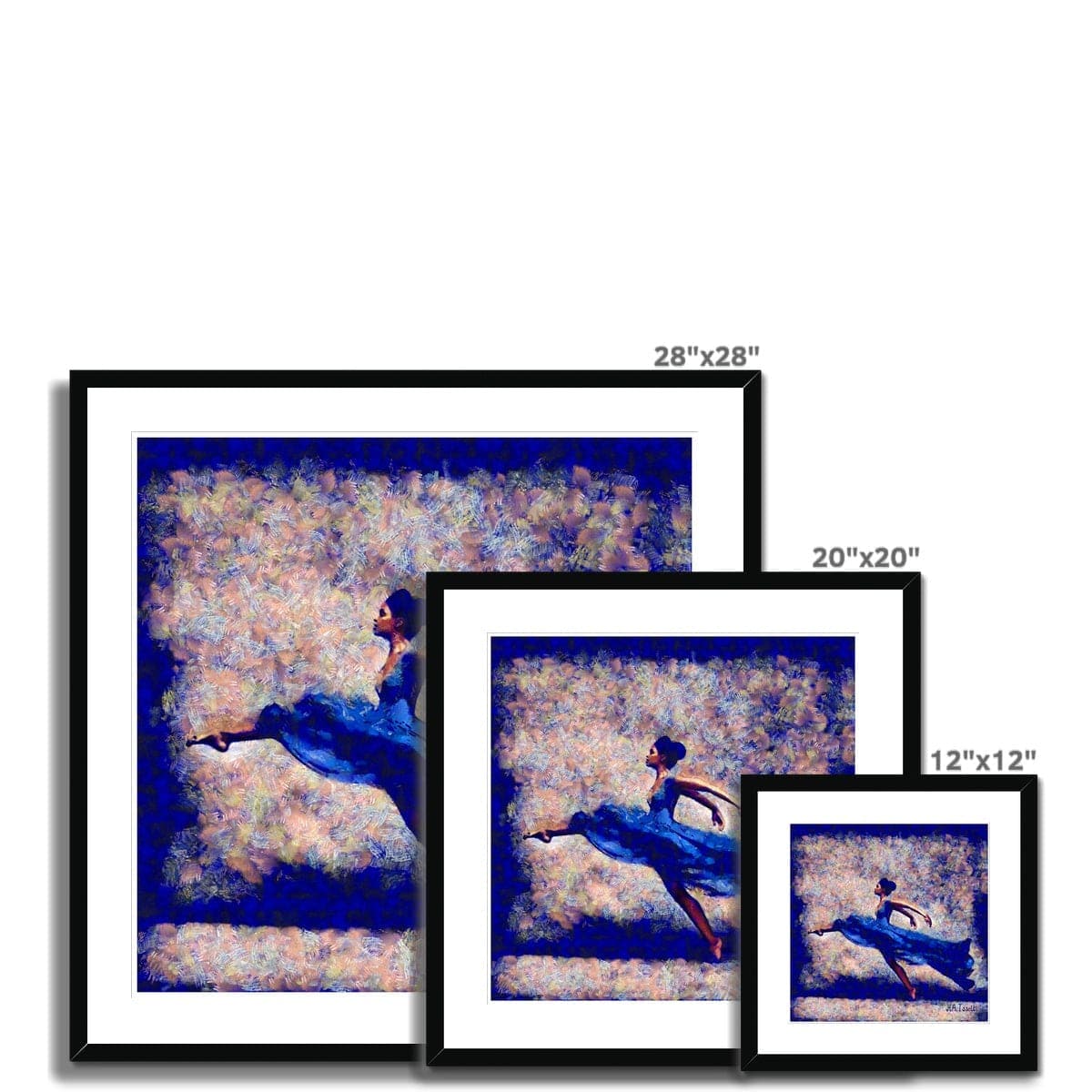 Dansa Moderna - Ballerina in Blue Framed & Mounted Print