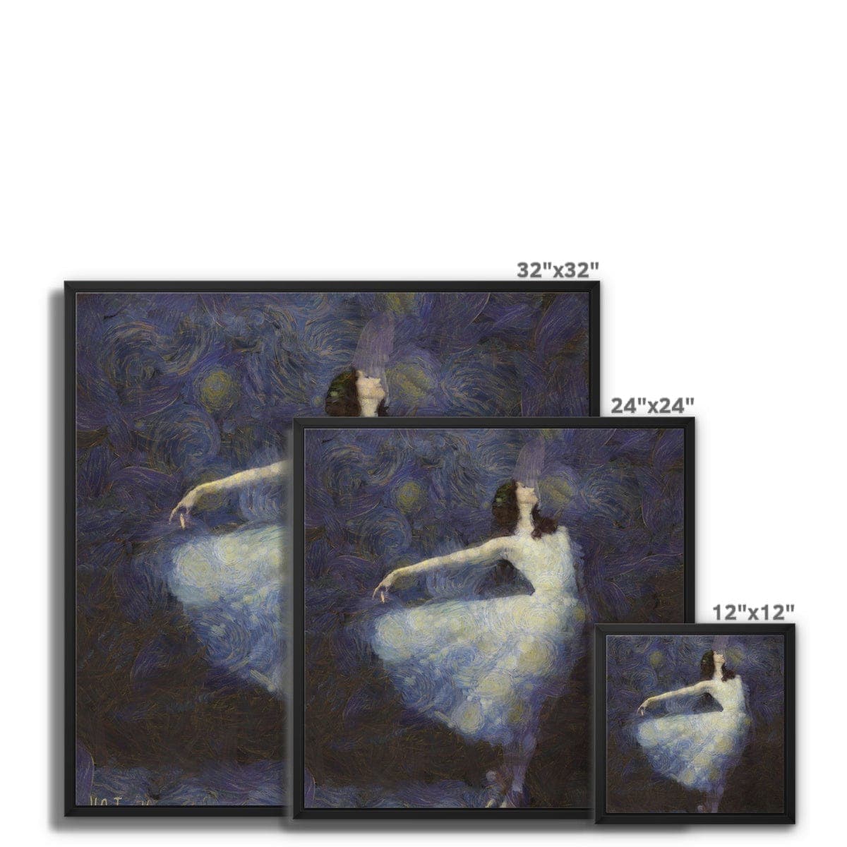 Fairy Dance - Ballerina White Dress Framed Canvas