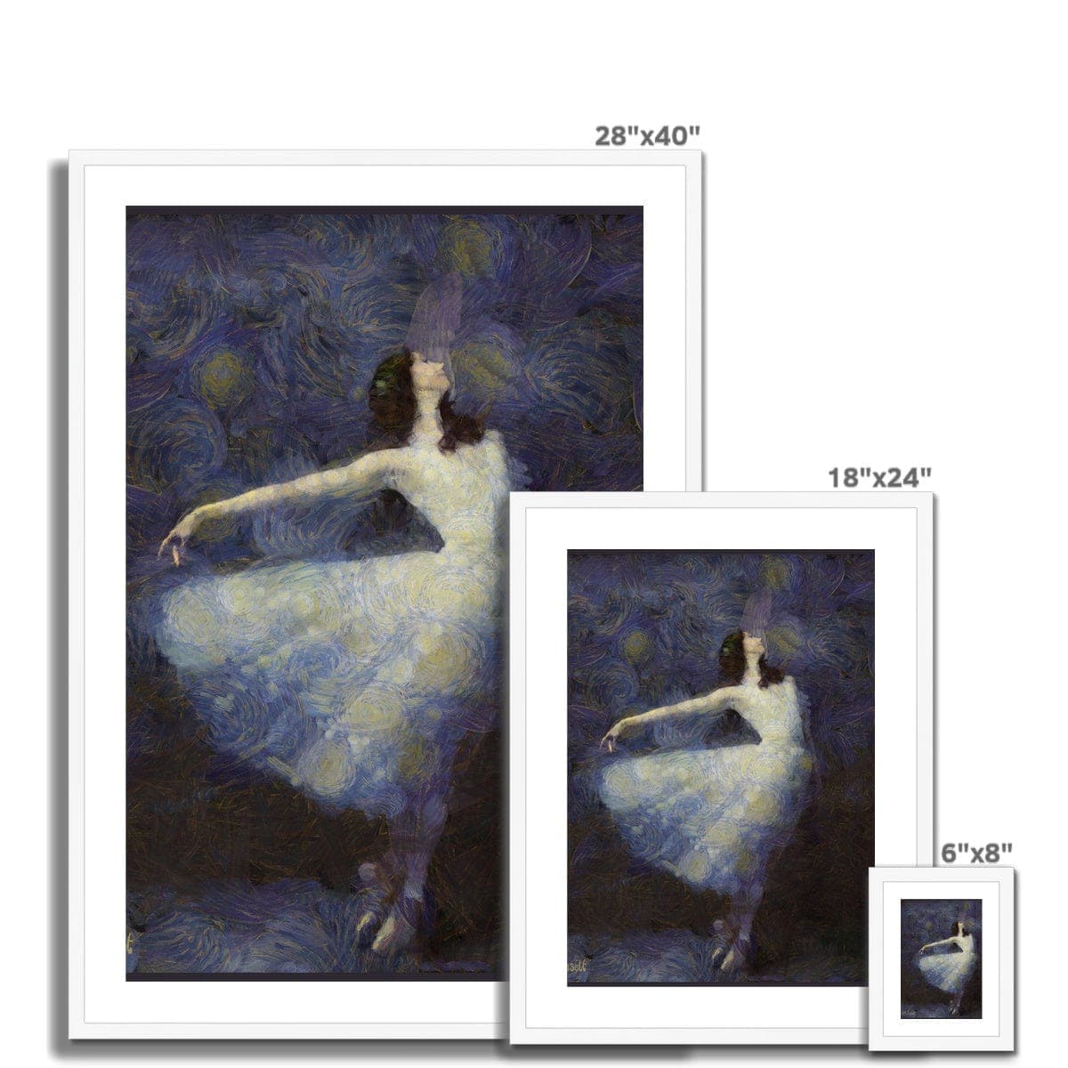 Fairy Dance - Ballerina White Dress Framed & Mounted Print