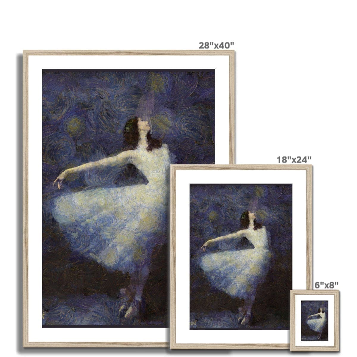 Fairy Dance - Ballerina White Dress Framed & Mounted Print