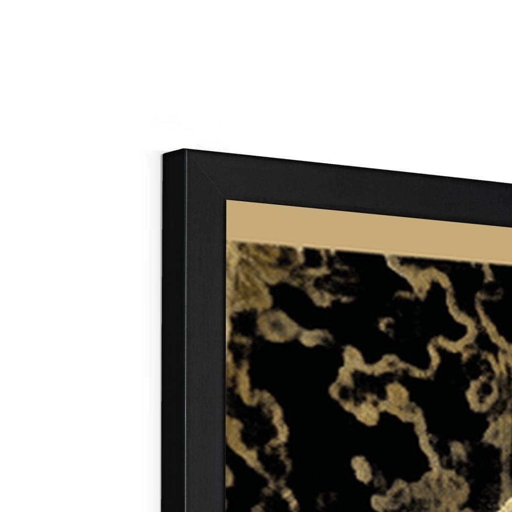 Leopard Gold on Black Framed Print