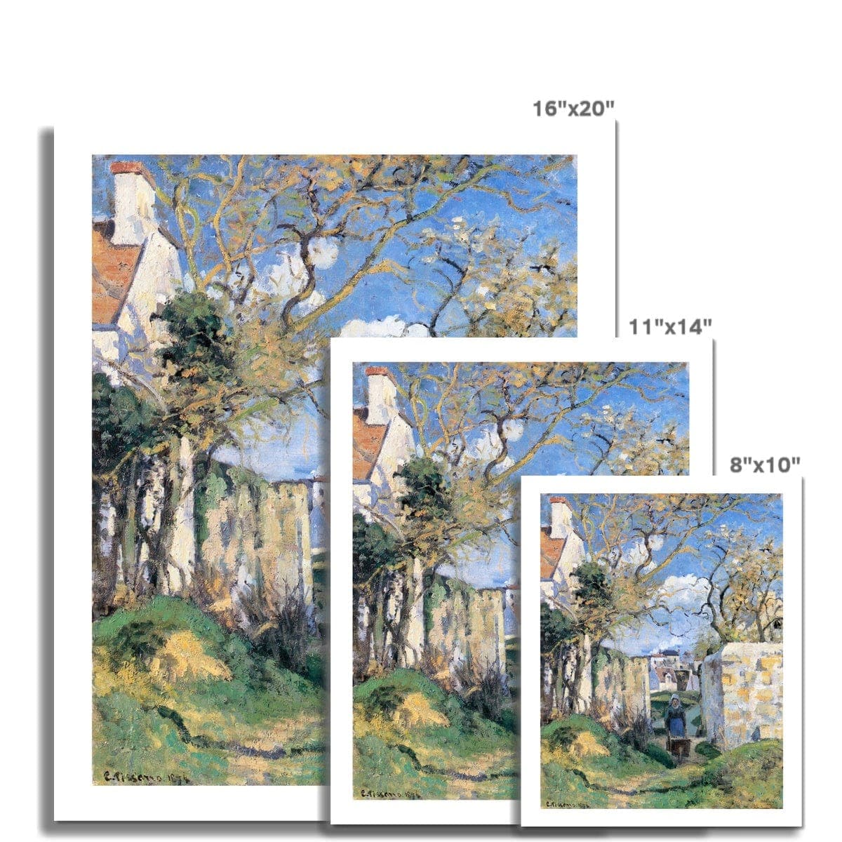 Pissarro art print, famous painting, Landscape from Pontoise Fine Art Print