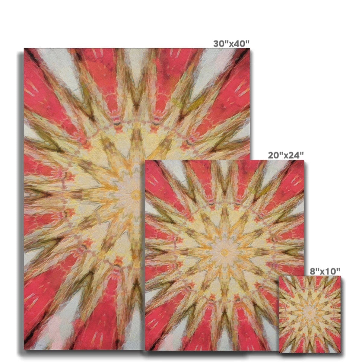 Red White and Gold Pattern Canvas