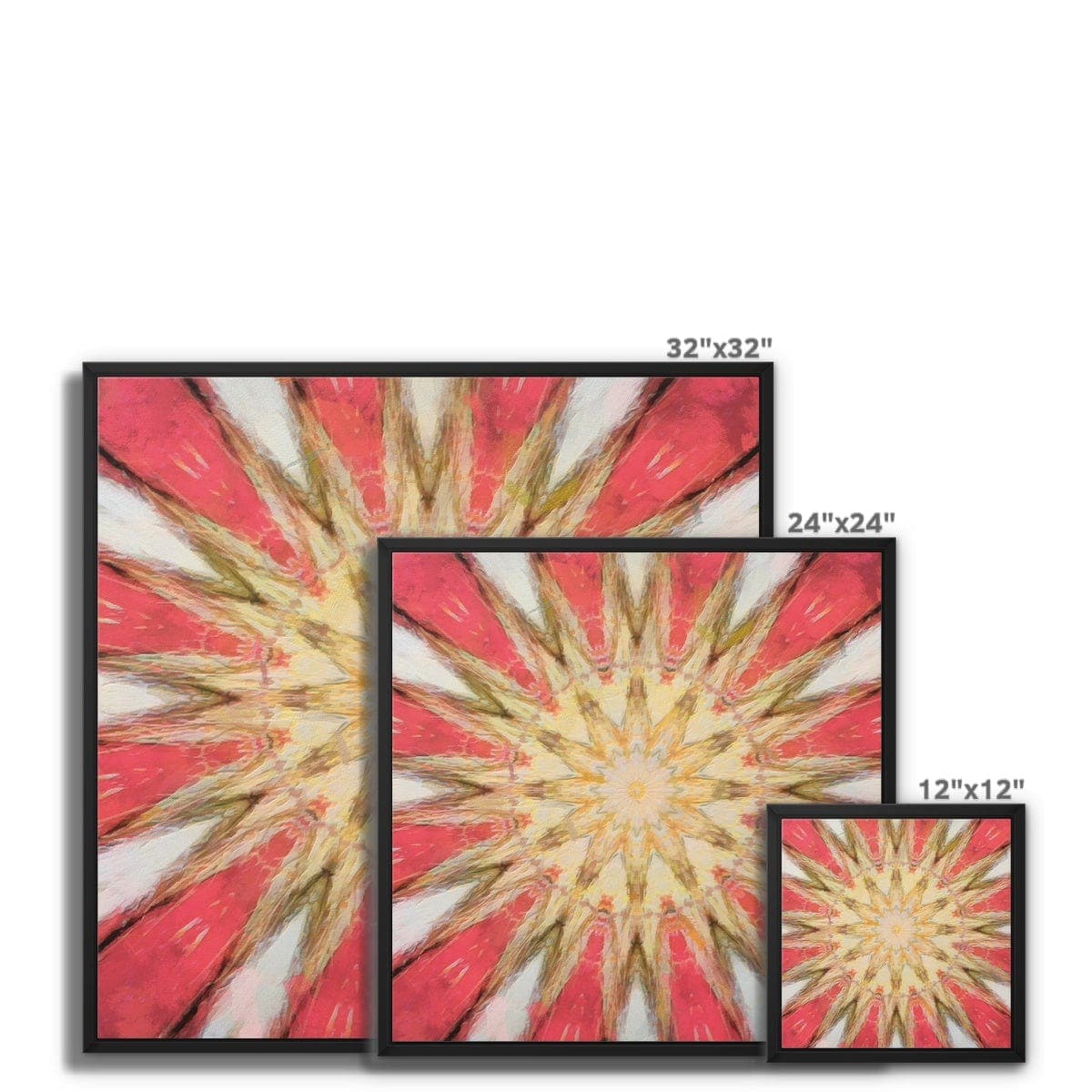 Red White and Gold Pattern Framed Canvas
