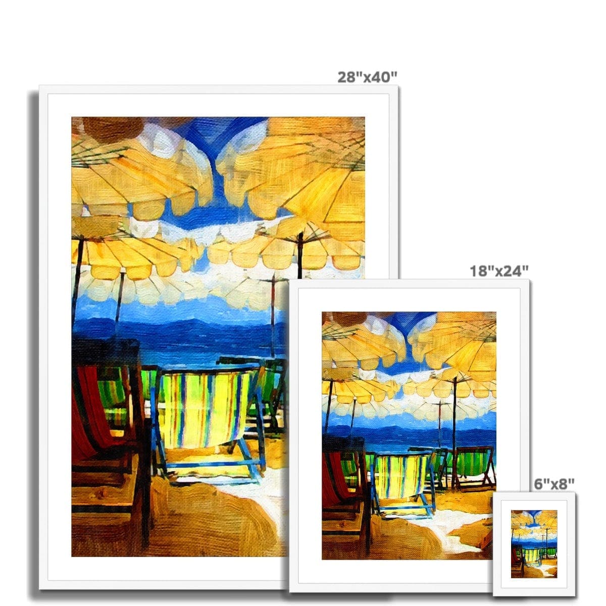 Sunny Day on the Beach Framed & Mounted Print
