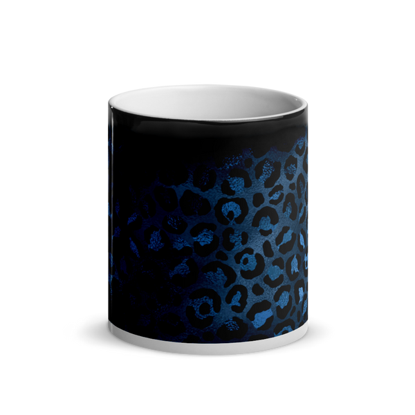 Blue Leopard Glossy Magic Mug