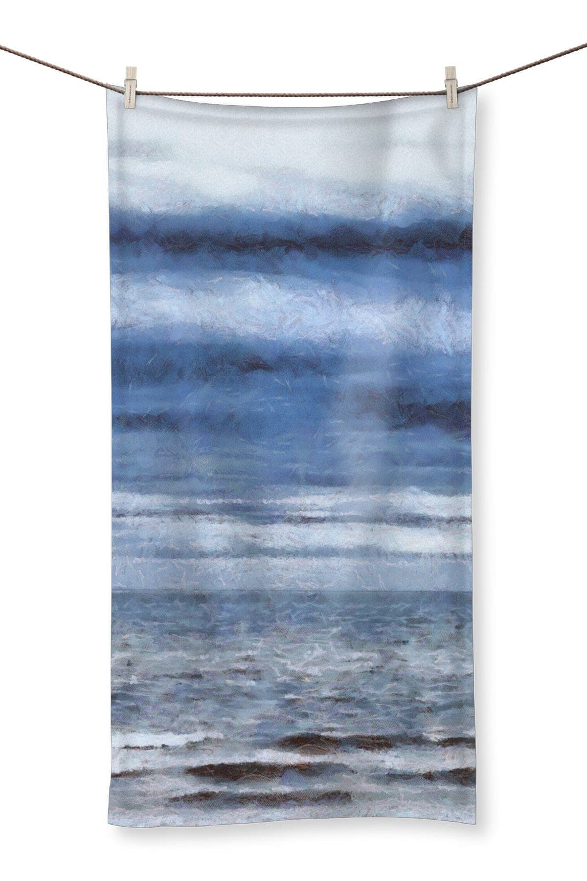 Misty Grey and Blue Towel