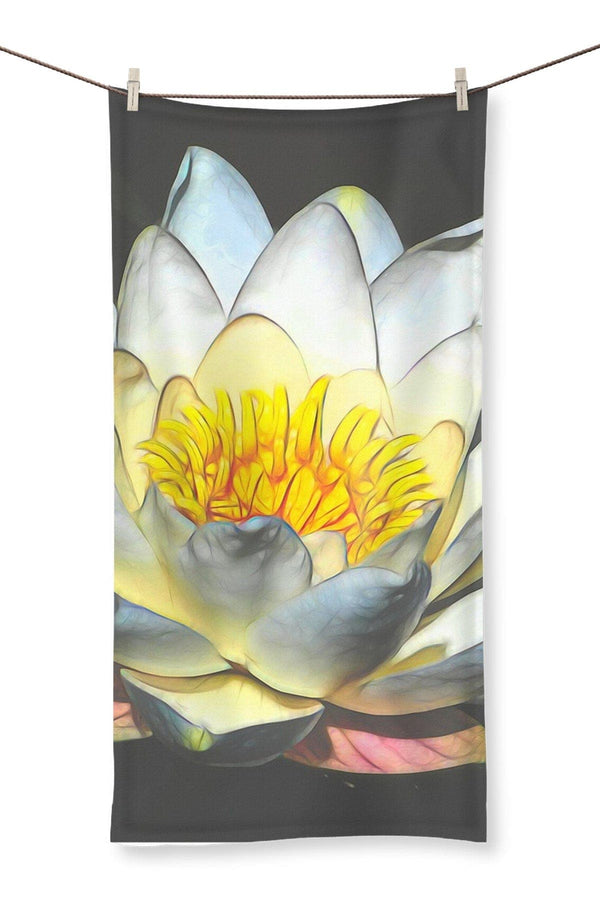 Soft white Lotus, Towel, by Sensus Studio