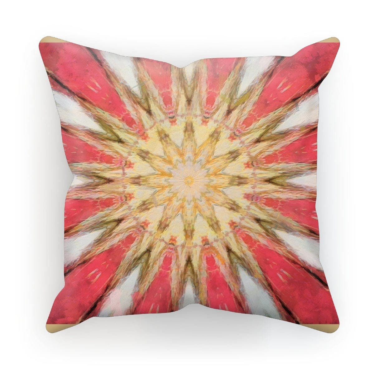 Red White and Gold Pattern Cushion