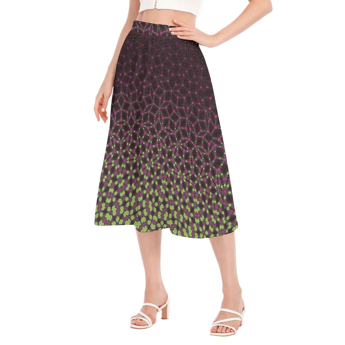 All-Over Print Women's Long Section Chiffon Skirt