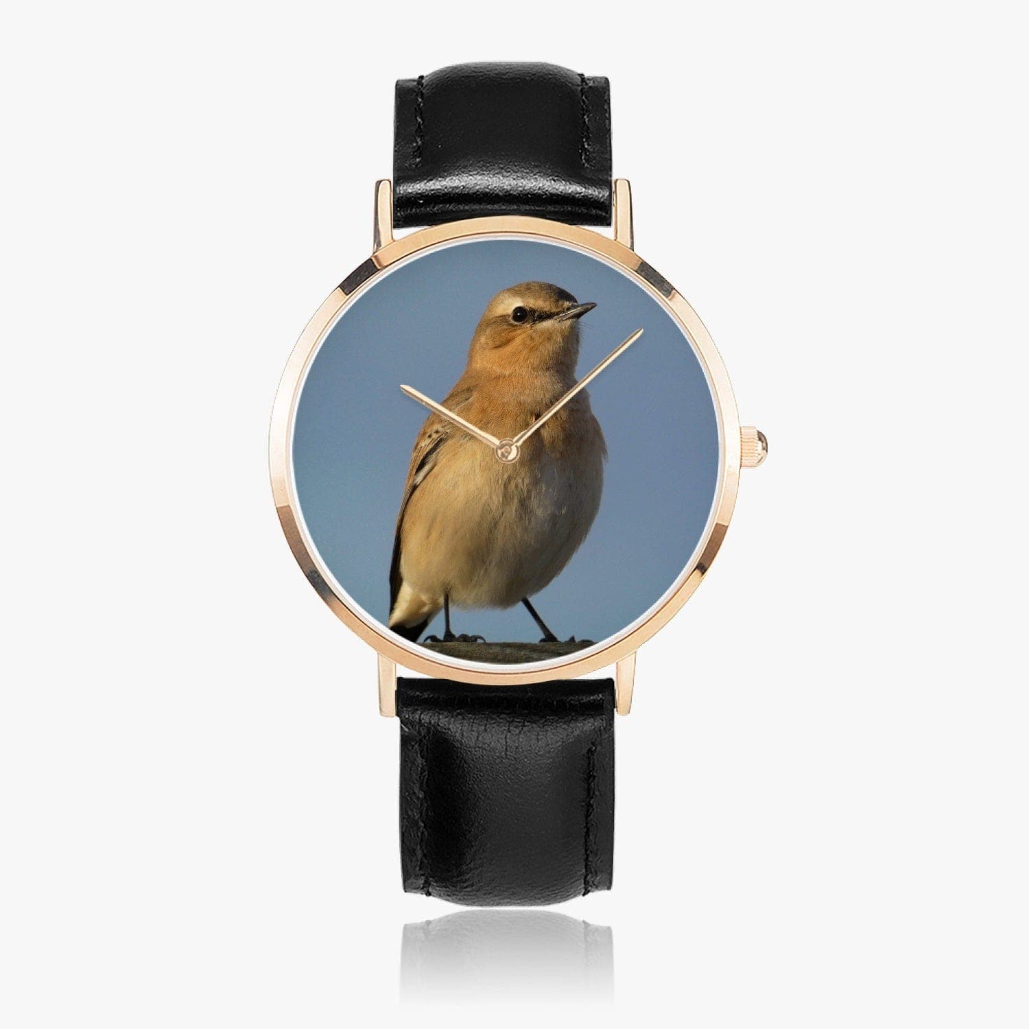 Golden bird. Hot Selling Ultra-Thin Leather Strap Quartz Watch (Rose Gold), designed by Sensus Studio Design