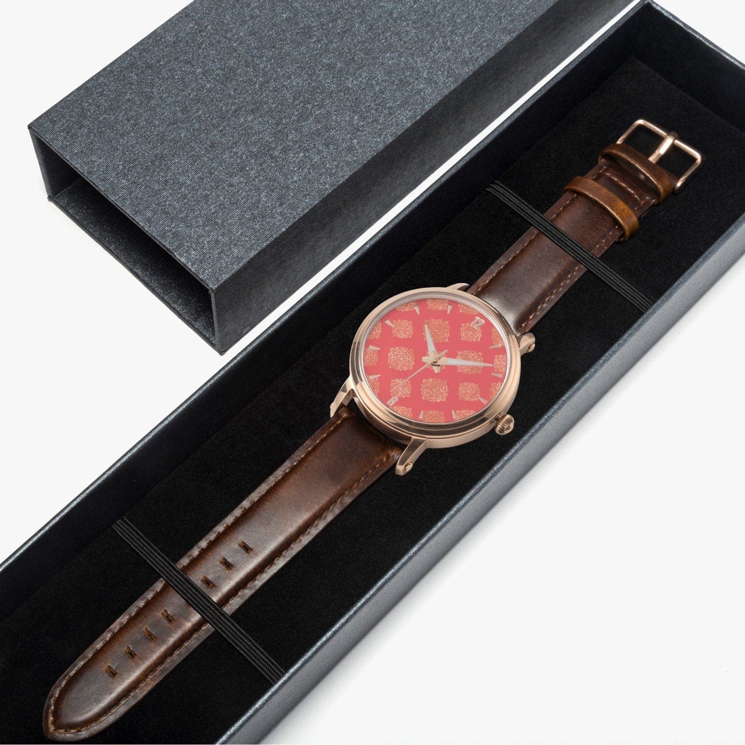 Rose and Gold Damast Pattern Collection I -  46mm Unisex Automatic Watch (Rose Gold)