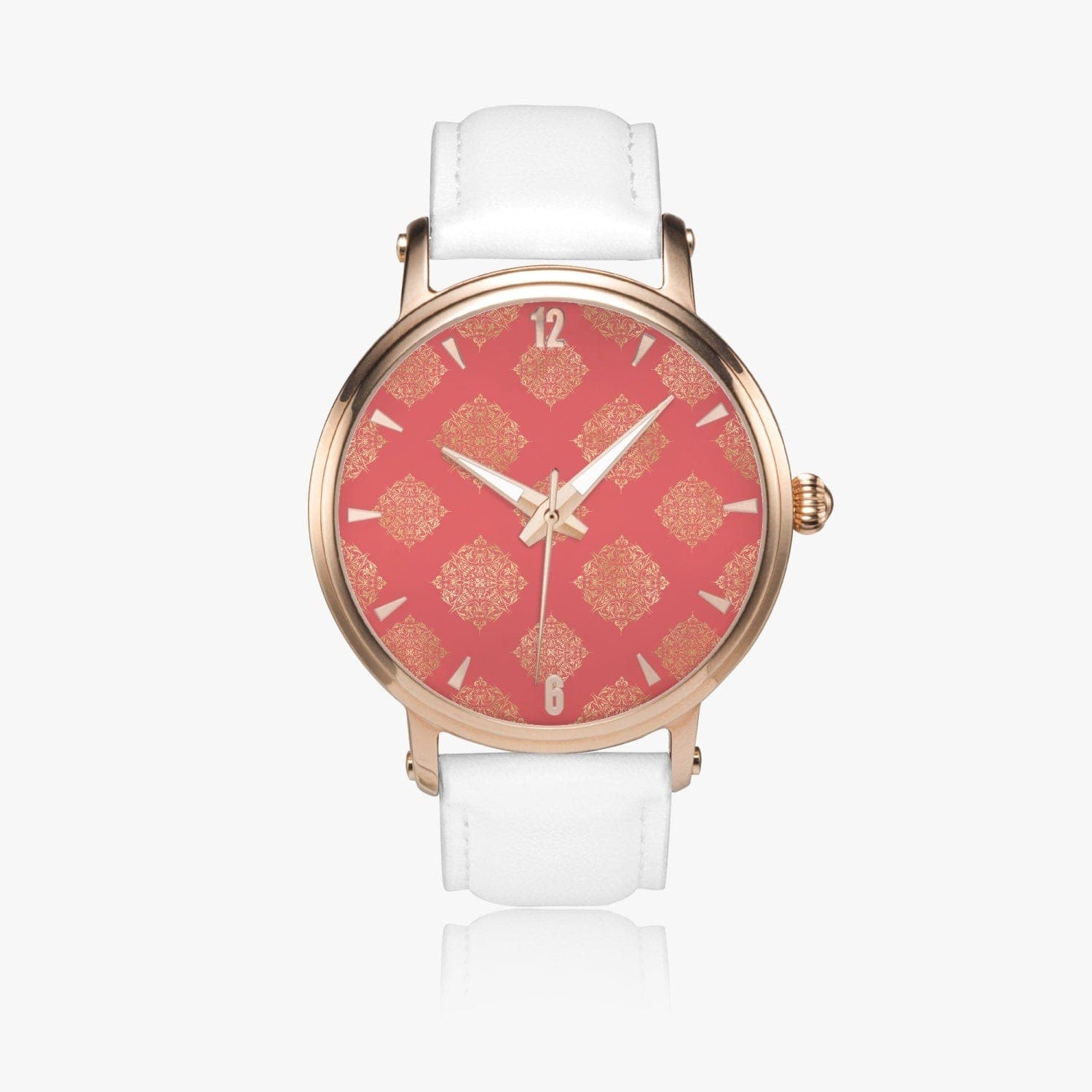 Rose and Gold Damast Pattern Collection I -  46mm Unisex Automatic Watch (Rose Gold)