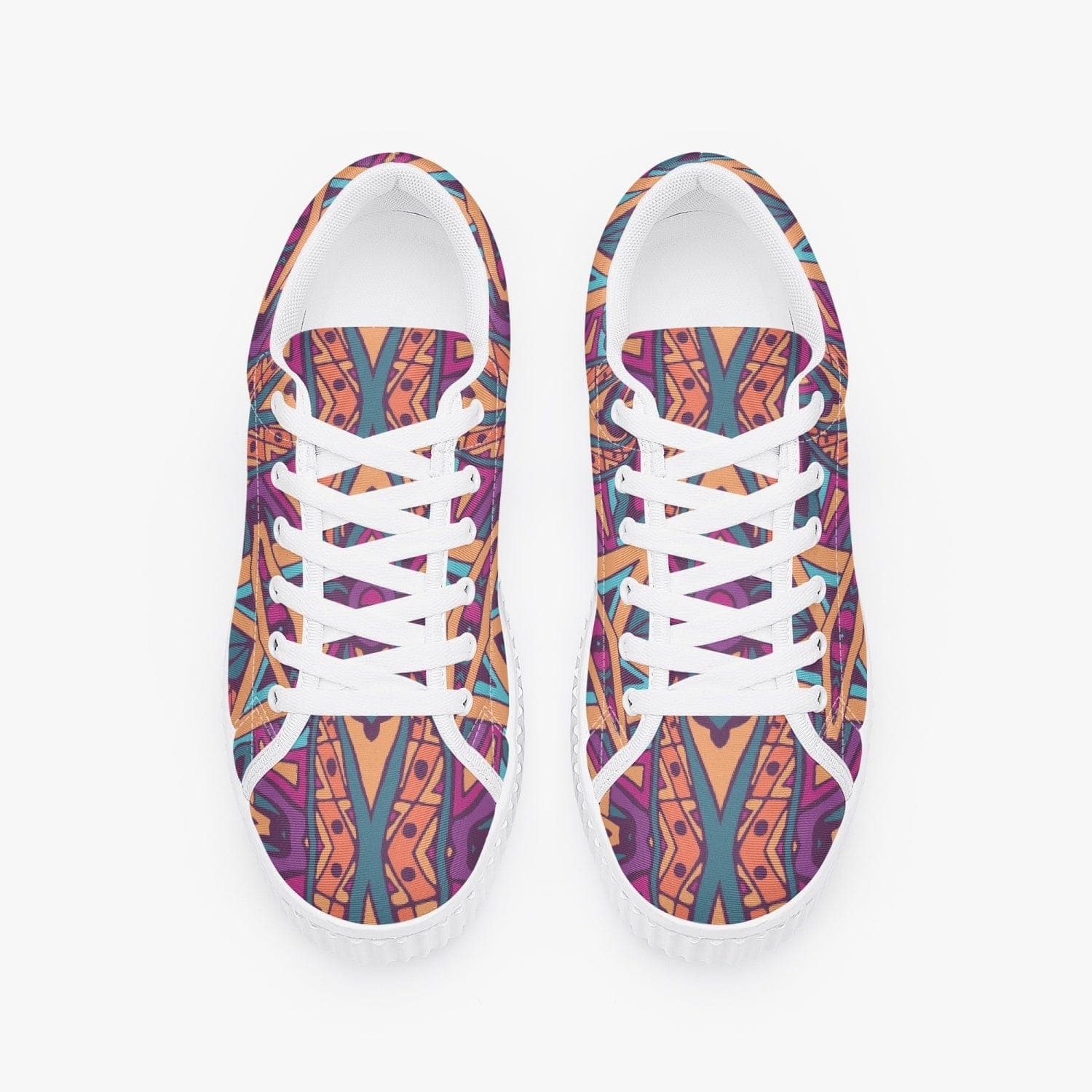 Colorful Ethnic bow,  Women’s Low TopTrendy Platform Sneakers, designed by Sensus Studio Design
