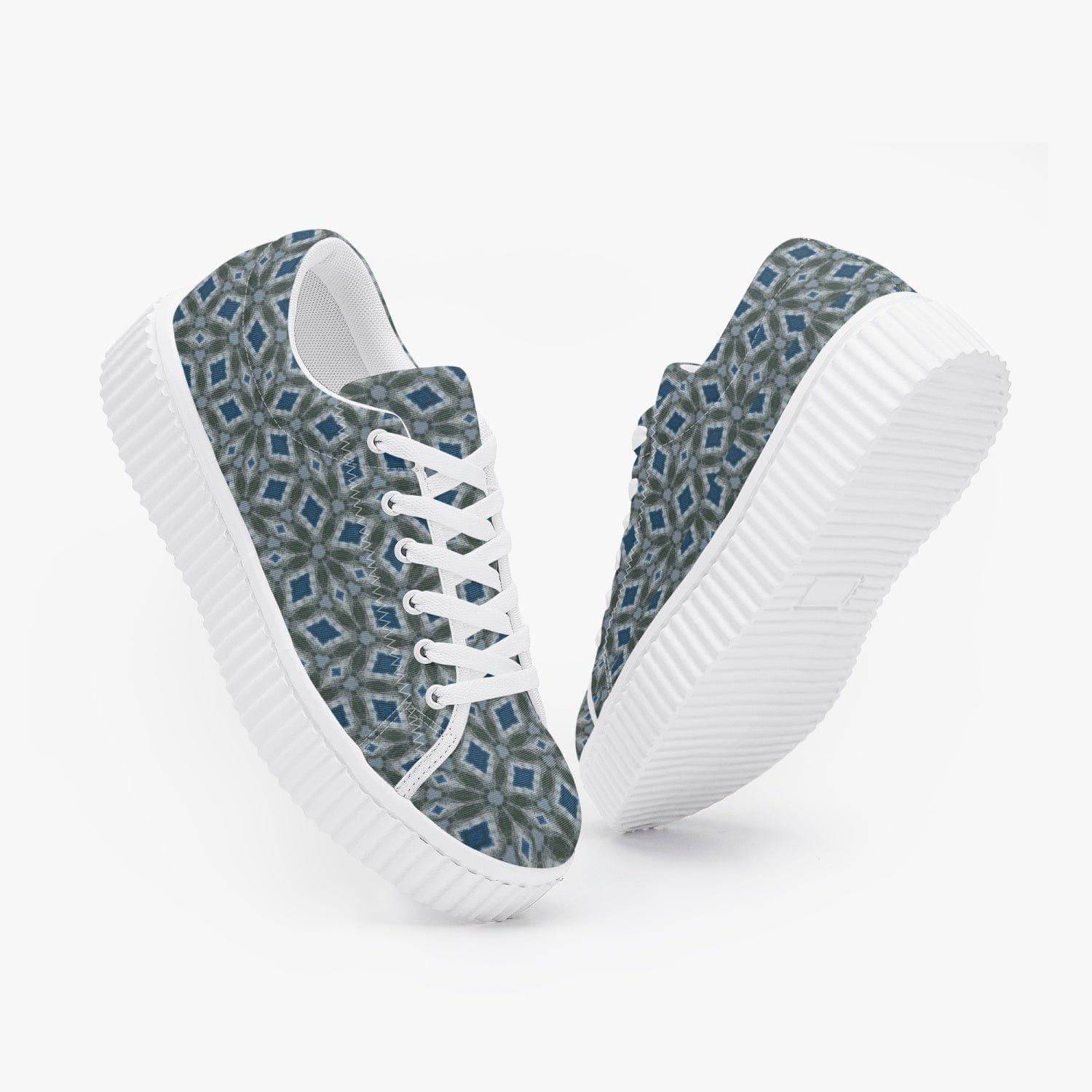 Sea Diamond. Hot Trendy Women’s Low Top Platform Sneakers, designed by Sensus Studio Design