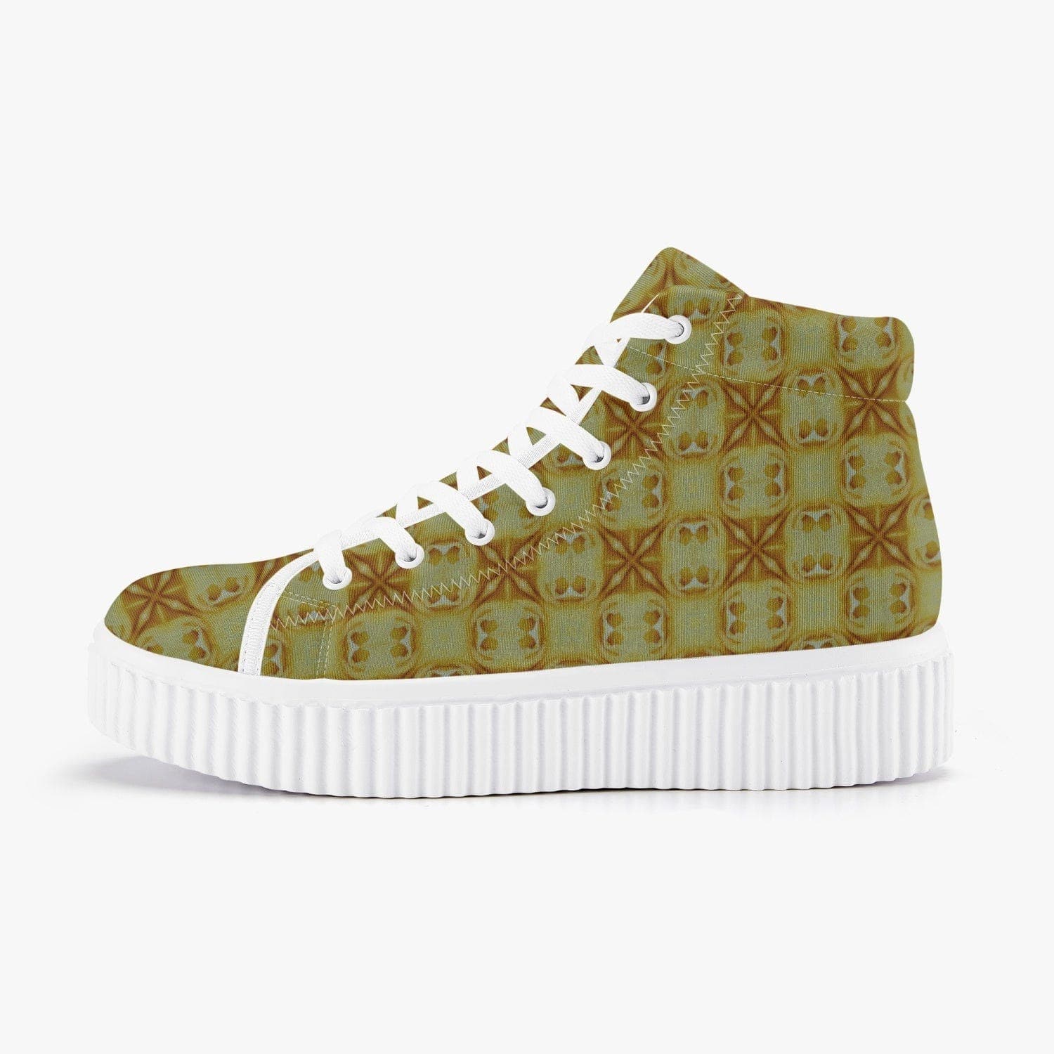 Shades of a yellow rose , Women’s High Top Platform Sneakers, designed by Sensus Studio Design