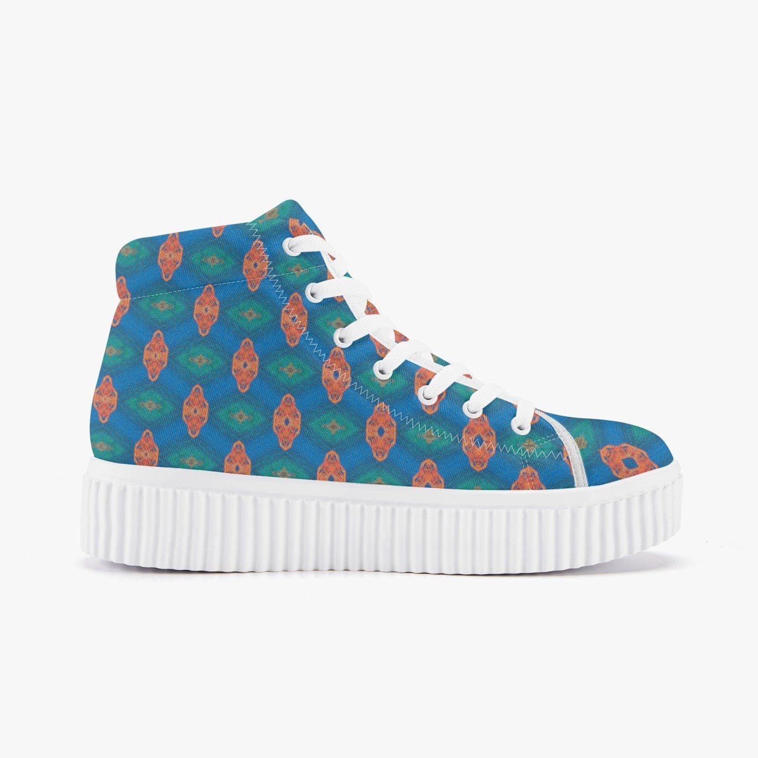 Holiday at the lake,  Women’s High Top Hot Trendy Platform Sneakers, designed by Sensus Studio Design