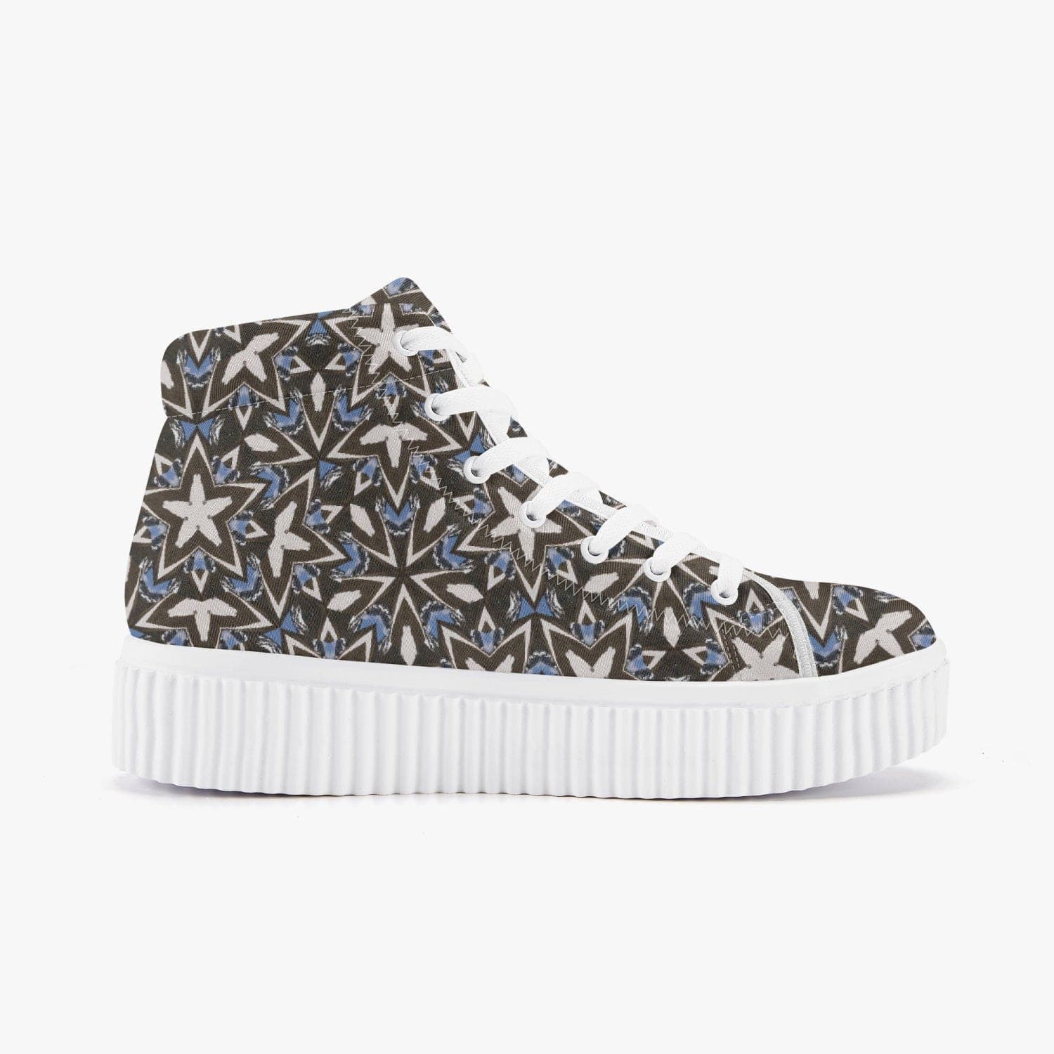 Mountain and sky patterned  Women’s High Top Hot Trendy  Platform Sneakers, designed by Sensus Studio Design