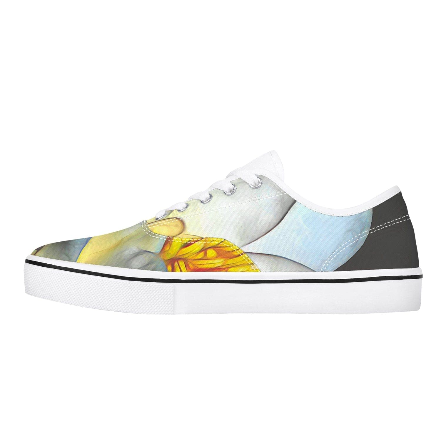 Water lilly. Skate Shoes - White/Black, designed shoes by Sensus Studio