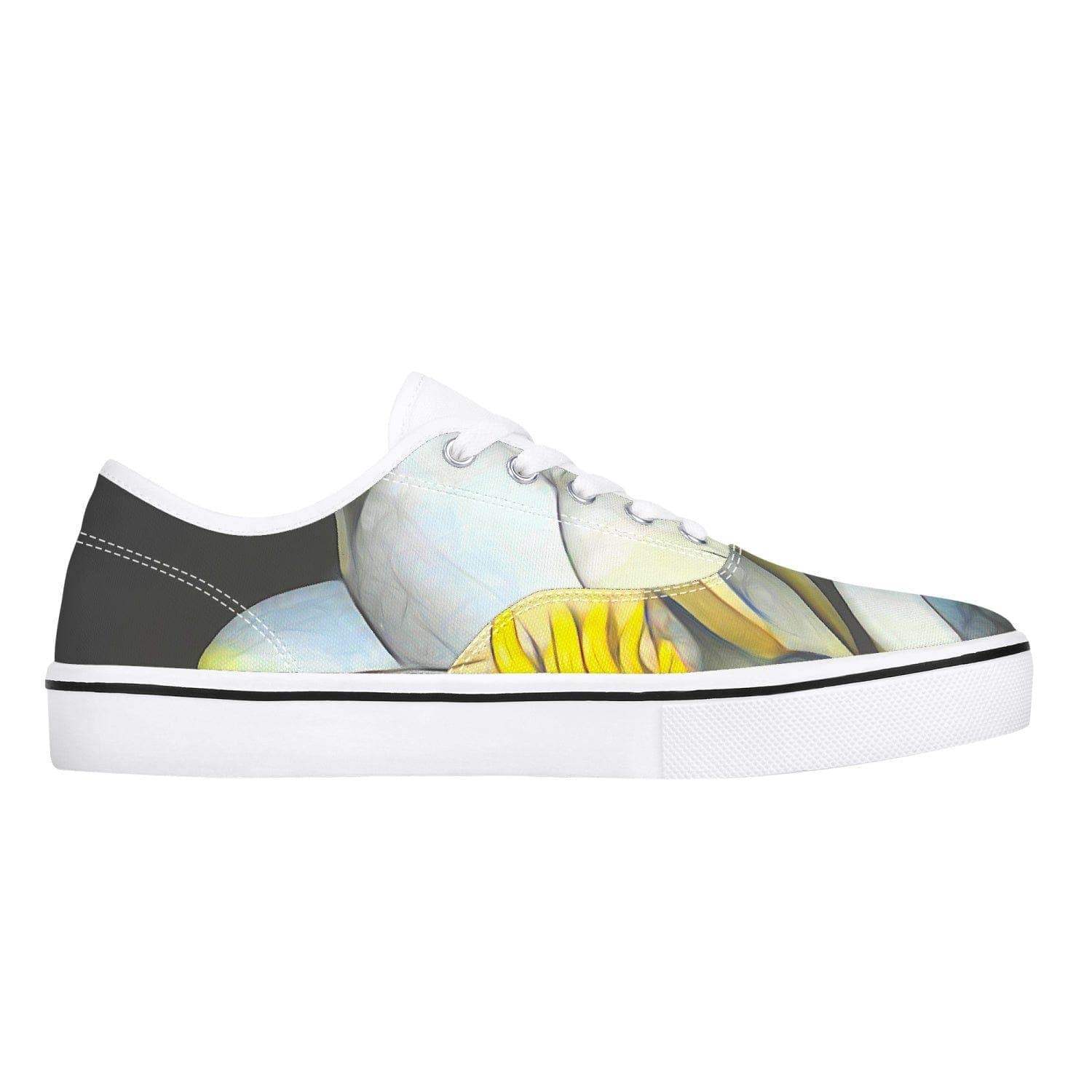 Water lilly. Skate Shoes - White/Black, designed shoes by Sensus Studio