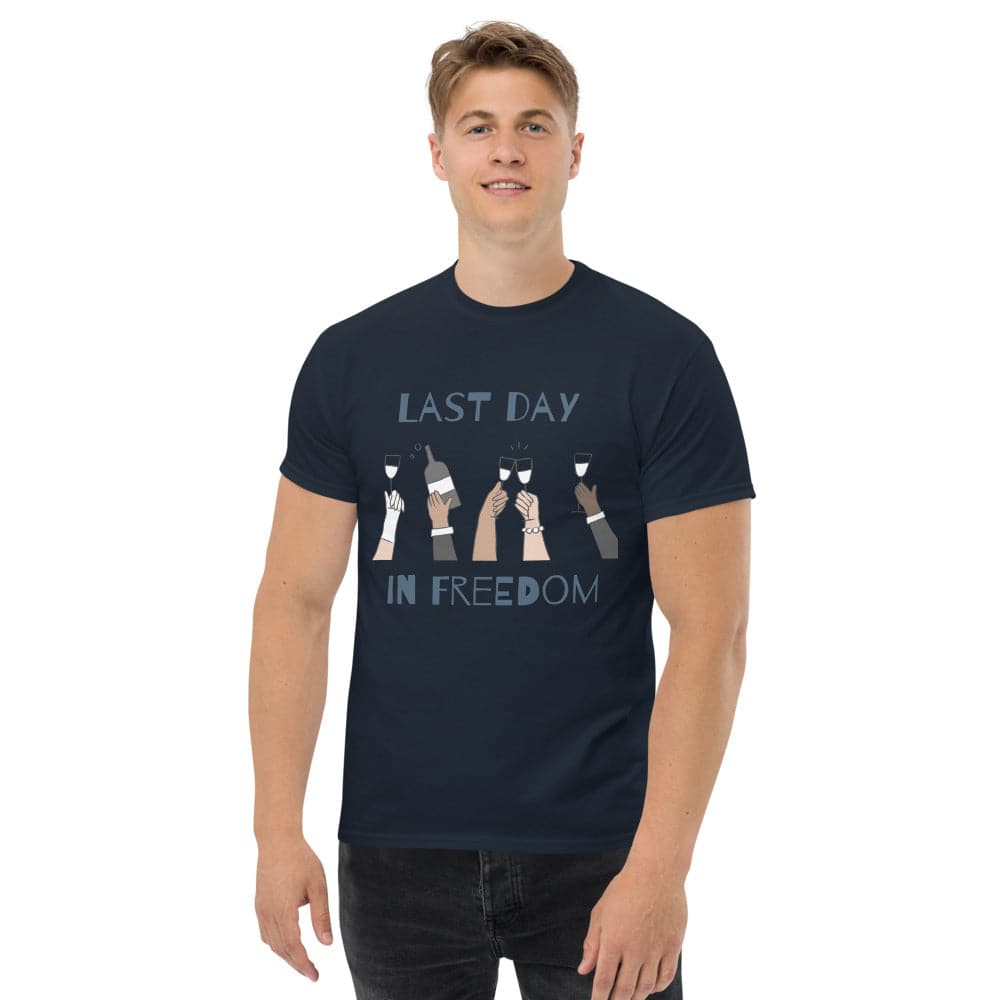 Bachelor Party, Last day in Freedom, Men's heavyweight tee, By Sensus Studio Design