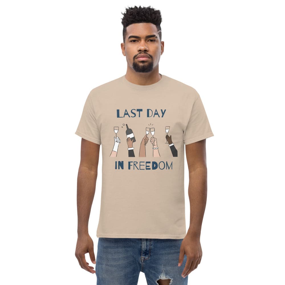 Bachelor Party, Last day in Freedom, Men's heavyweight tee, By Sensus Studio Design