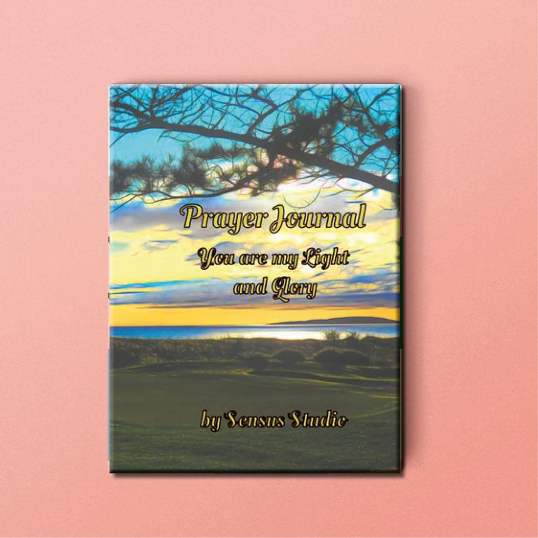 Prayer Journal Hard Cover 6x9 inch, You are my Light and Glory, Westcoast of Scottland at Sunset