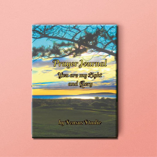Prayer Journal Hard Cover 6x9 inch, You are my Light and Glory, Westcoast of Scottland at Sunset