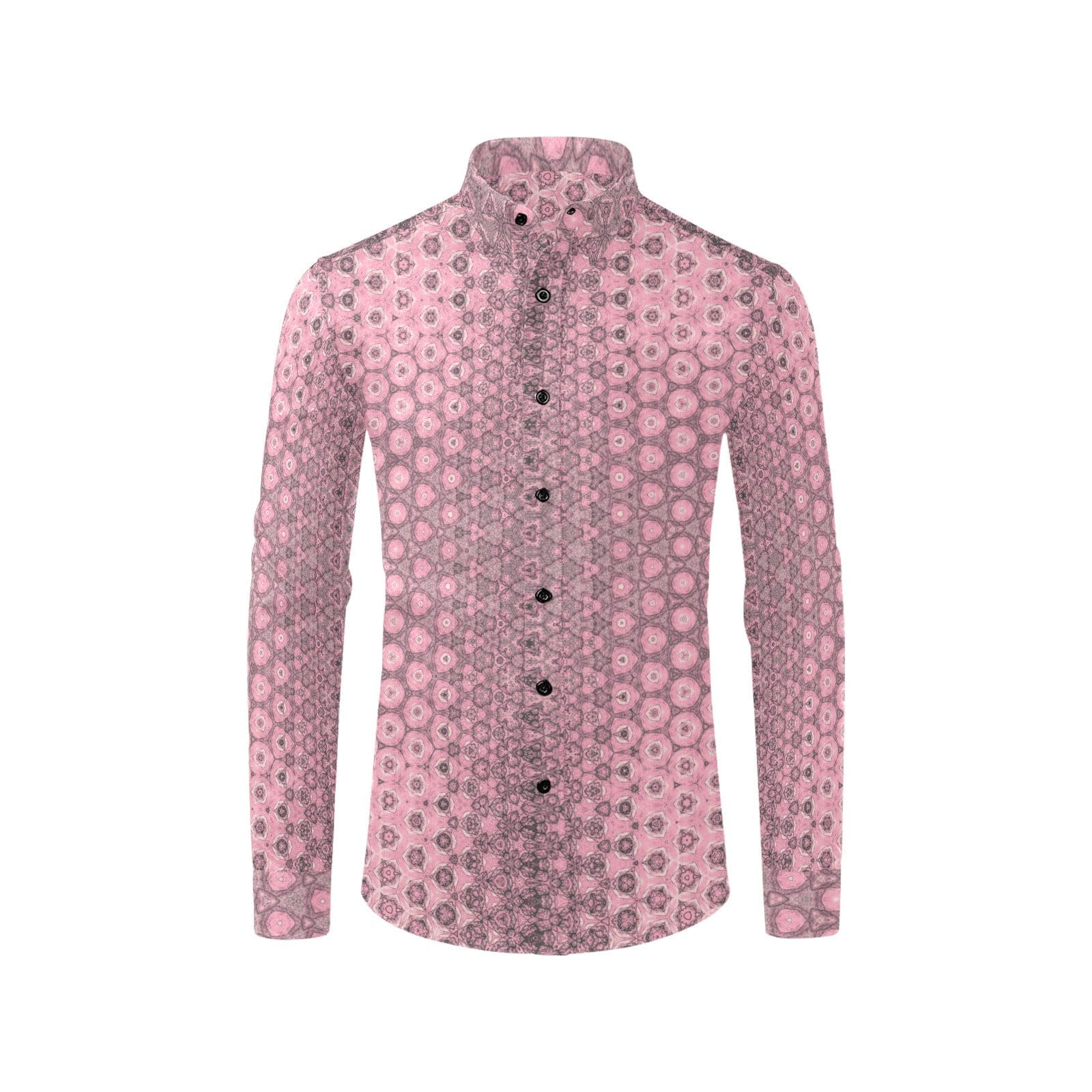Pink Fantasy Patterned Comfort Fit Shirt for Men Long Sleeve Shirt (Without Pocket)