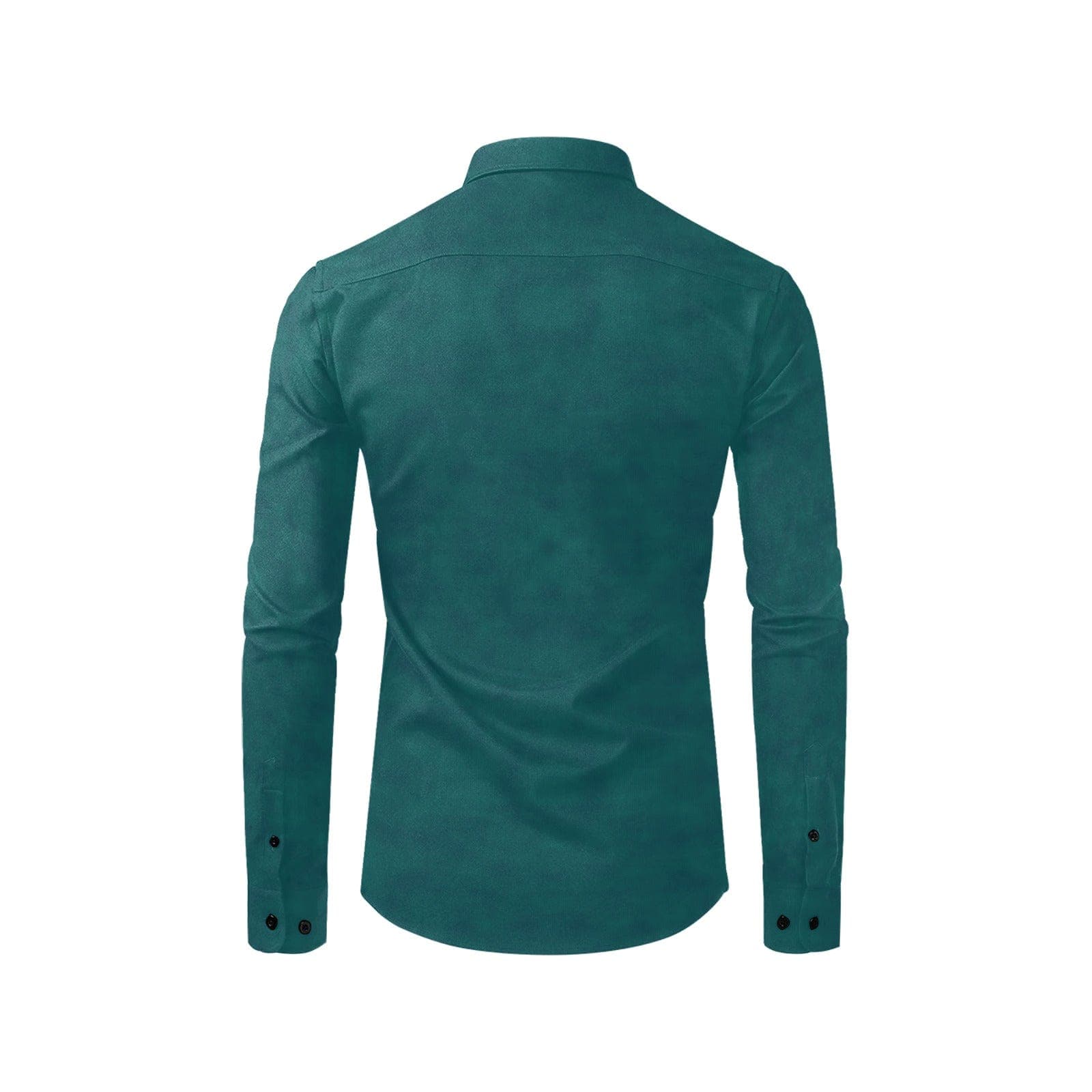 Scandinavian Forrest Green Shirt with Mythical Pattern for Men Long Sleeve Shirt (Without Pocket)