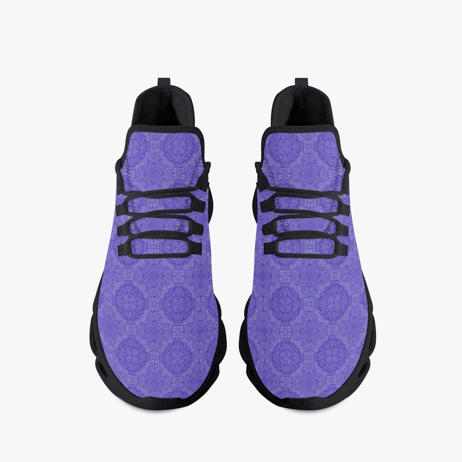 Purple Durable Springy Bounce Laced Mesh Soft Knit Sneakers for Men and Women with Soft Linen Interior