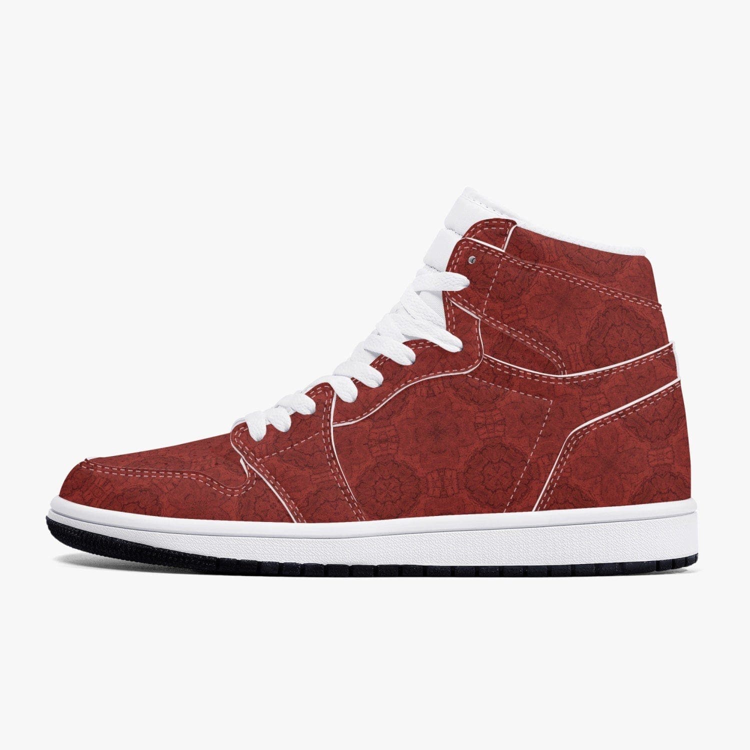 Red High-Top Leather Mesh Lining Soft EVA Padded Insoles Sneakers with Exceptional Durability for Men and Women, designed by Sensus Studio Design