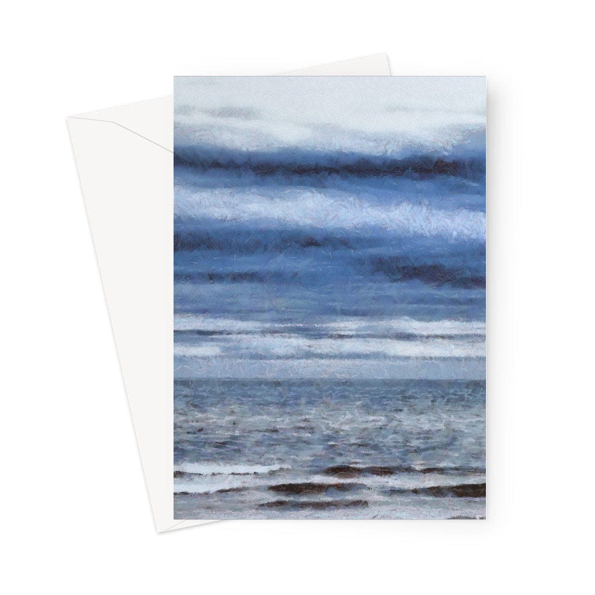 Misty Grey and Blue Greeting Card