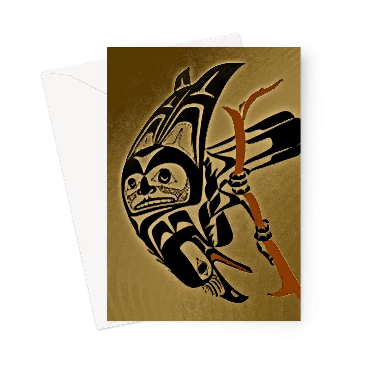Toucan Black on Gold Greeting Card