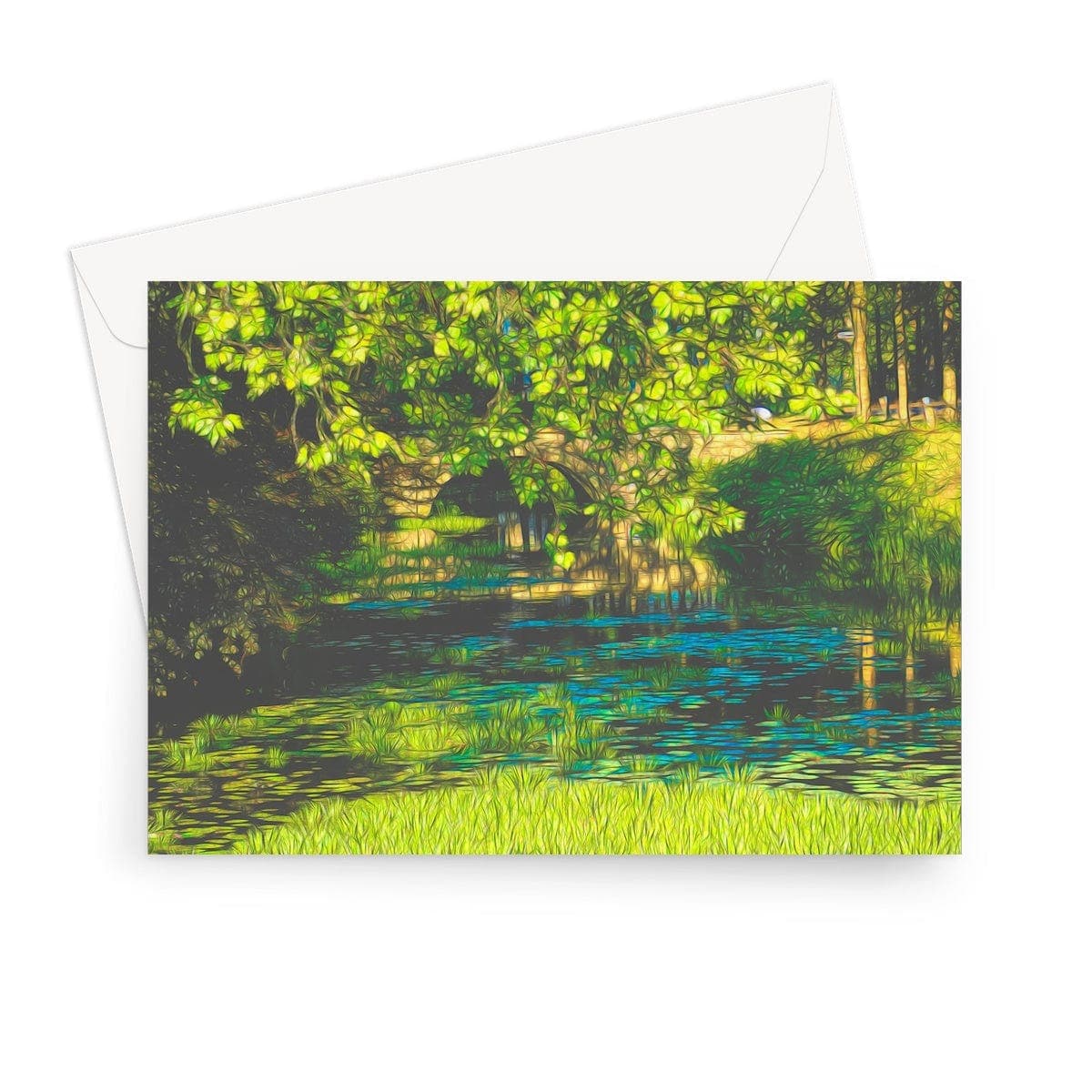 Hidden bridge, Art on a  Greeting Card, by Sensus Studio