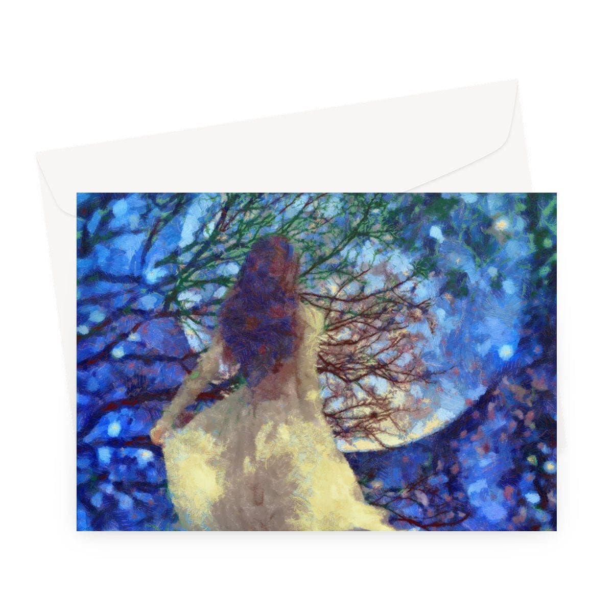 Lady and the Moon Greeting Card